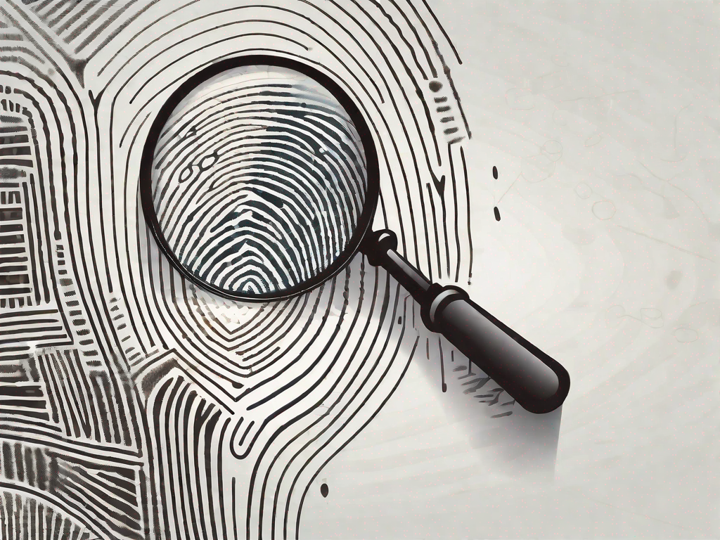 A large magnifying glass hovering over a series of unique