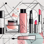 A variety of beauty products like lipstick