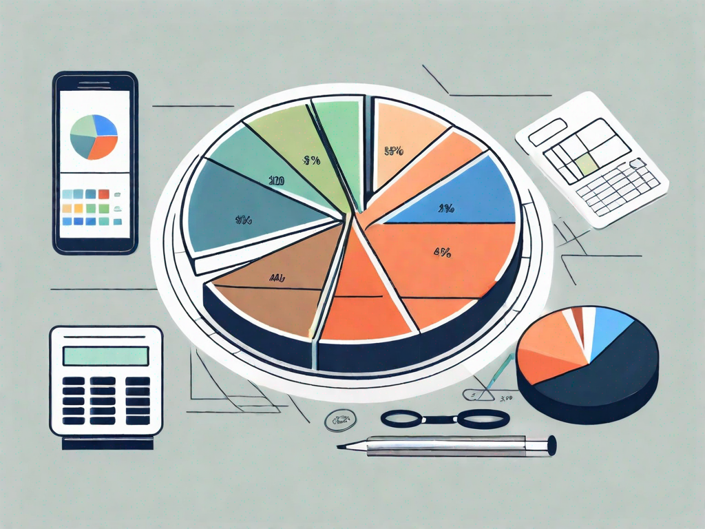 A pie chart divided into different sections