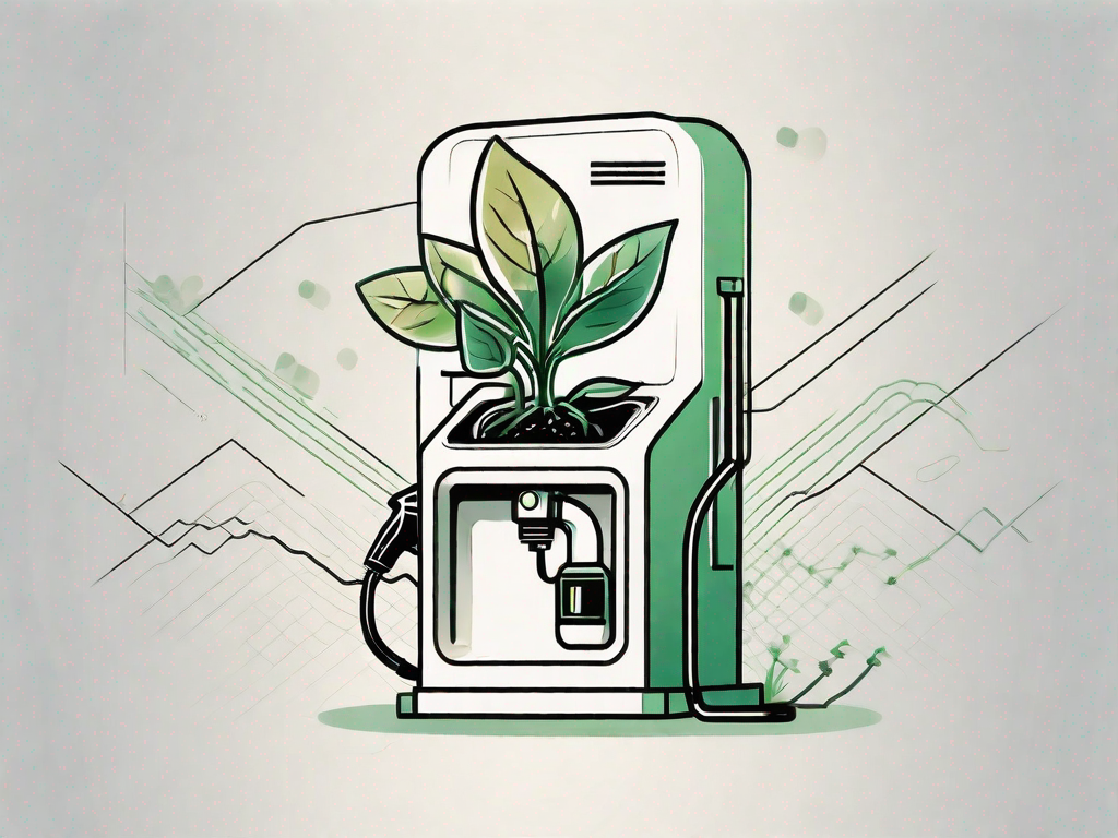 A fuel pump transforming into a growing plant