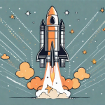 A powerful rocket ship labeled "affiliate programs" taking off from a launchpad