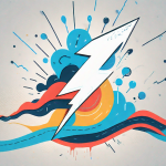 A powerful lightning bolt striking a symbolic representation of a marketing campaign