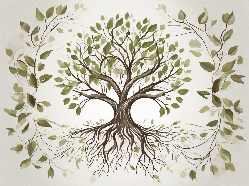 A flourishing tree with branches representing various affiliate programs