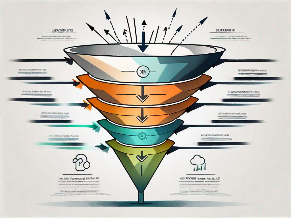 A funnel with different stages