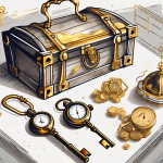 A symbolic key unlocking a treasure chest overflowing with gold and jewels