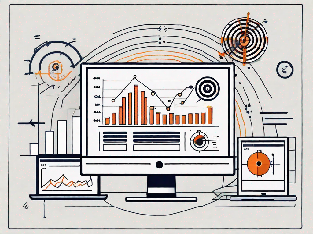 A desktop computer with the hubspot crm platform interface on the screen