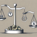 A balanced scale with symbolic icons of technology and money on one side