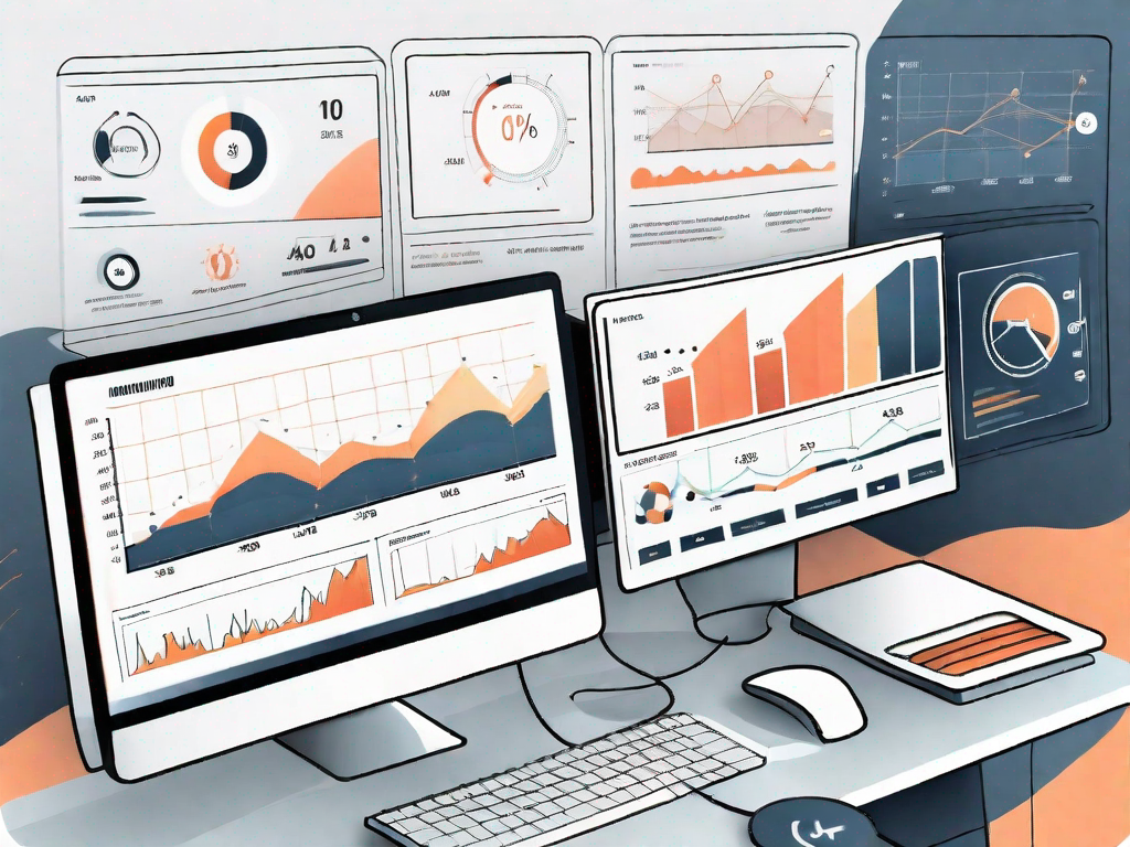 A computer screen displaying a dashboard with various affiliate marketing tools and charts