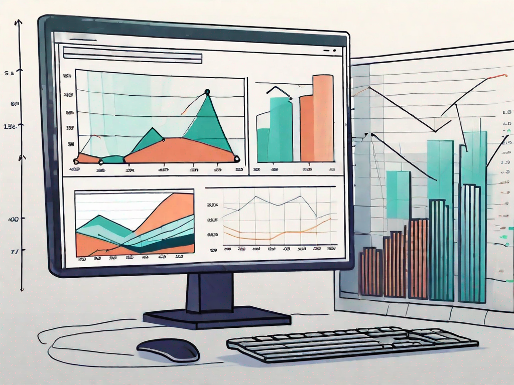 A computer screen displaying various graphs and charts indicative of revenue generation