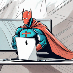 A superhero cape draped over a computer mouse