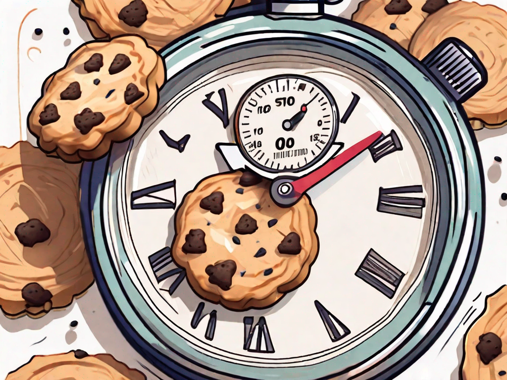 A stopwatch surrounded by various types of cookies