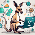 A kangaroo with a computer