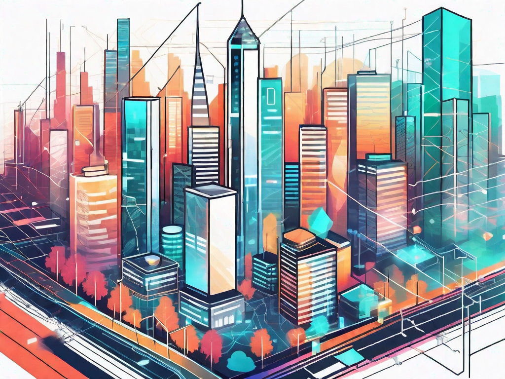 A vibrant digital cityscape