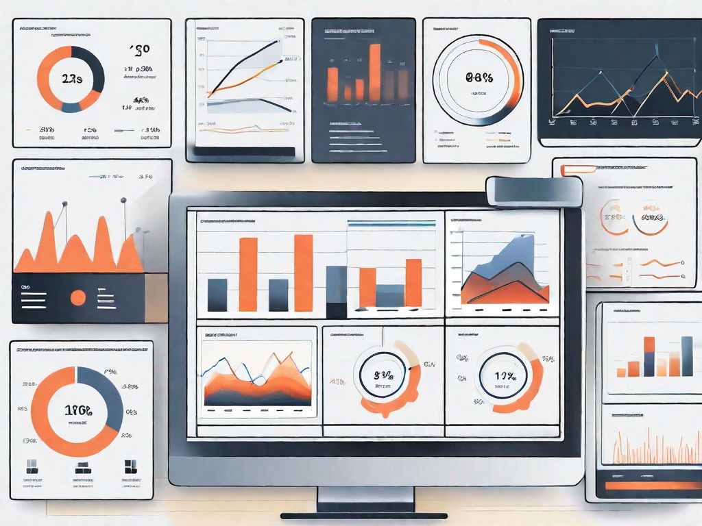 A digital dashboard displaying various ecommerce analytics